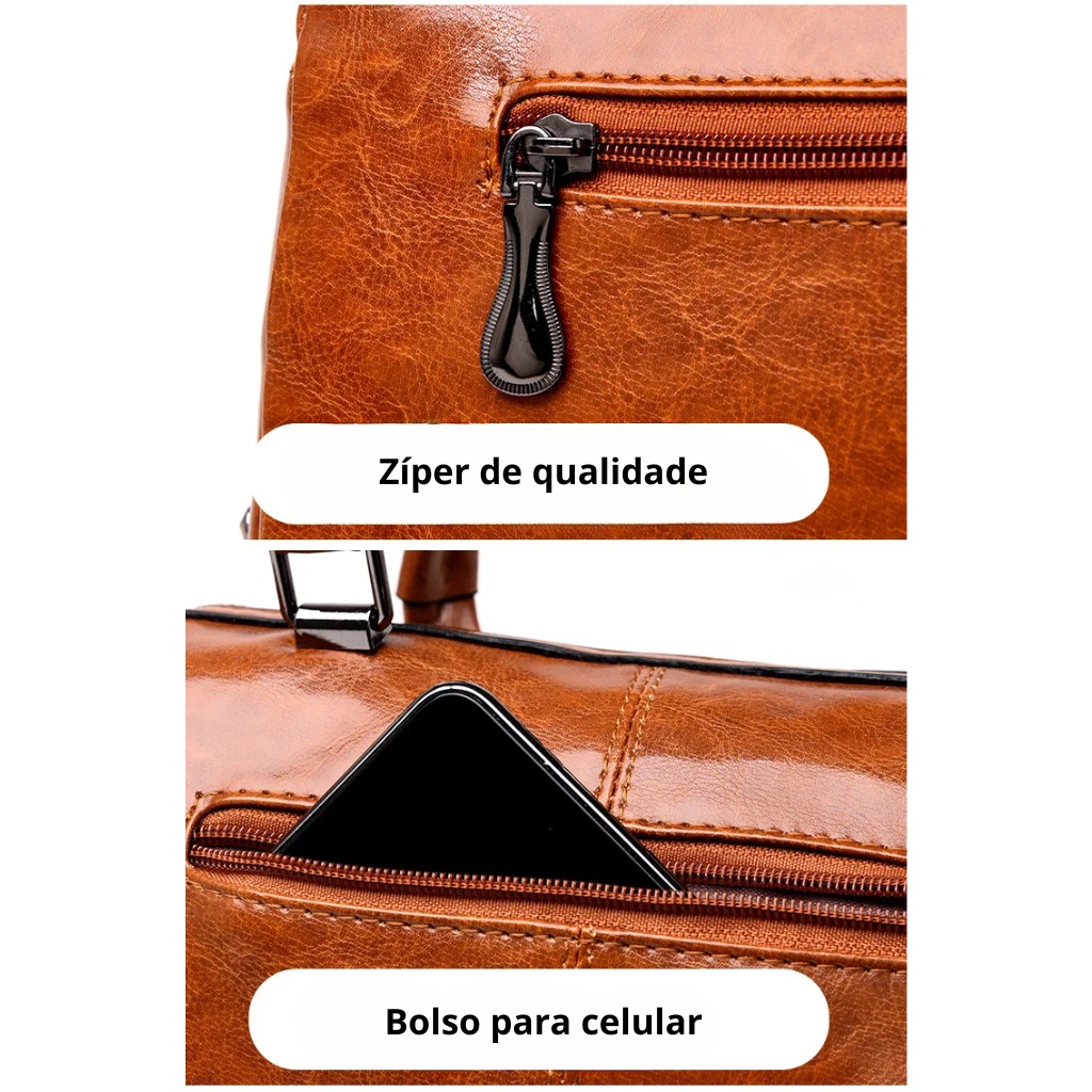 Bolsa Feminina Grande de Couro Maci